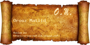Orosz Matild névjegykártya